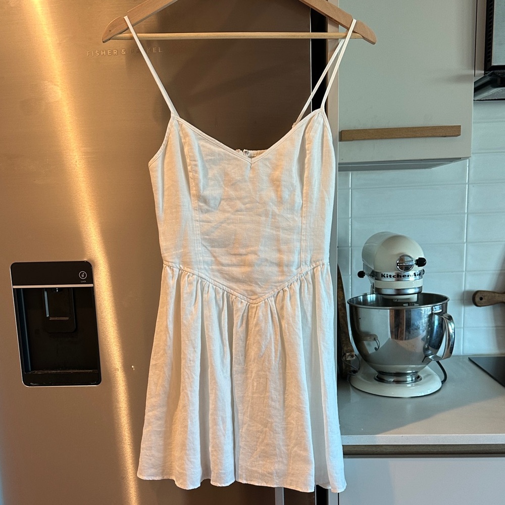 Aritzia Wilfred White Spaghetti Strap Dress